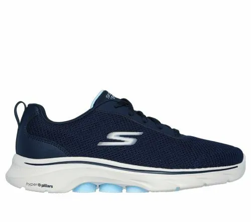 GO WALK 7 8211 Clear Path Navy Light Blue Women SKECHERS Lace Up