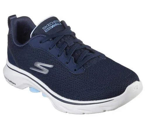 GO WALK 7 8211 Clear Path Navy Light Blue Women SKECHERS Lace Up