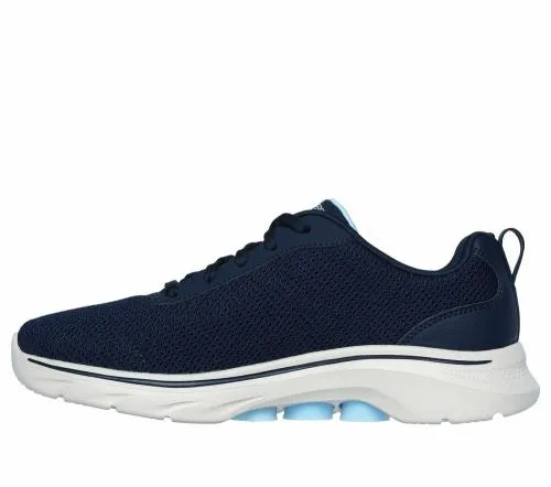 GO WALK 7 8211 Clear Path Navy Light Blue Women SKECHERS Lace Up