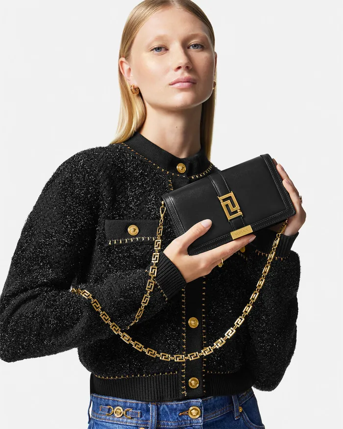 Greca Goddess Women Versace Greca Goddess Mini Bag Blackgold