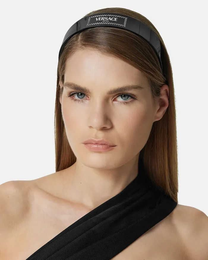 Hair Accessories Women Versace Crystal Milano Headband Black