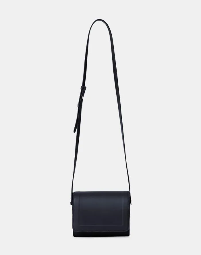 HandbagsAccessories Calfskin Leather and Suede Saddle BagMini Black Lafayette 148 New York Crossbodies