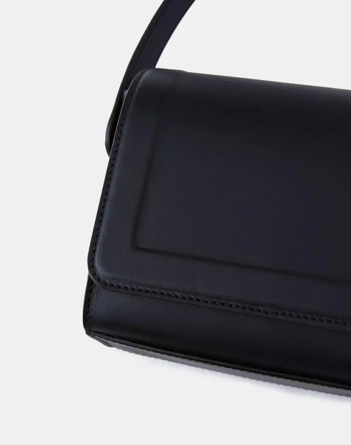 HandbagsAccessories Calfskin Leather and Suede Saddle BagMini Black Lafayette 148 New York Crossbodies
