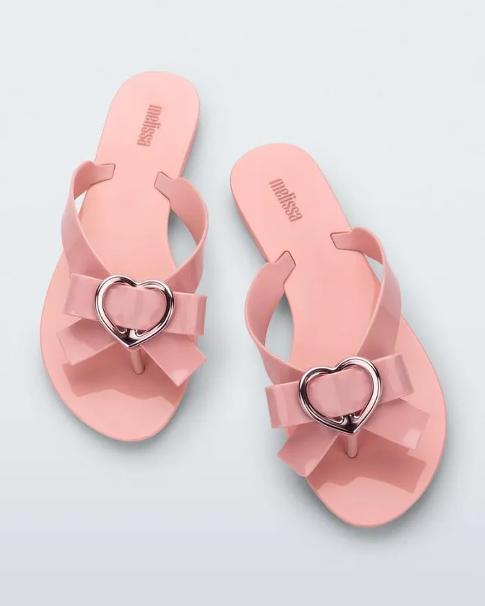 Harmonic Heart Pink Women Melissa Flip Flops