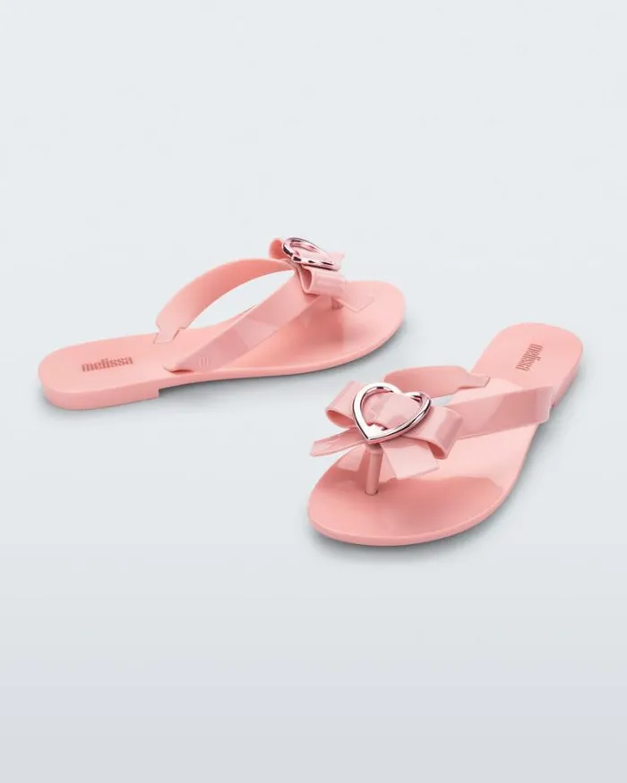 Harmonic Heart Pink Women Melissa Flip Flops