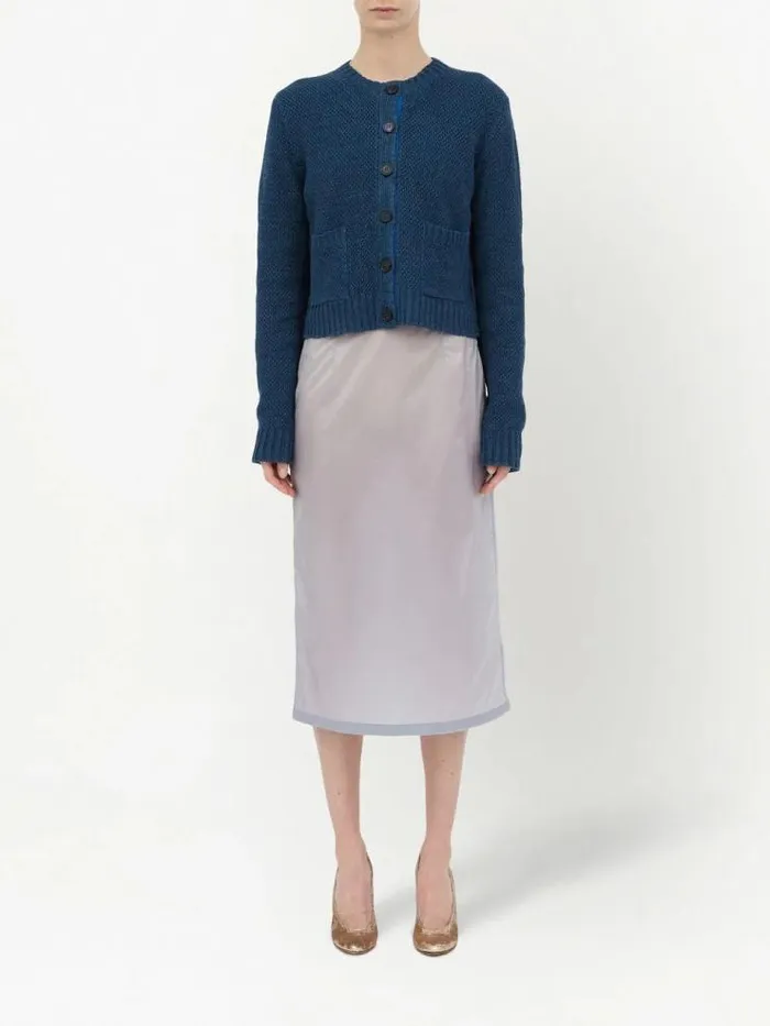 Henrik Vibskov Boutique Cropped Crewneck Cardigan 8211 Blue Women Knitwear