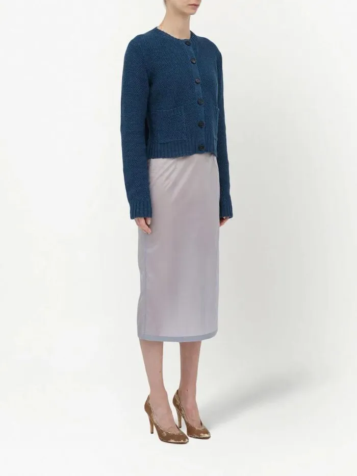 Henrik Vibskov Boutique Cropped Crewneck Cardigan 8211 Blue Women Knitwear