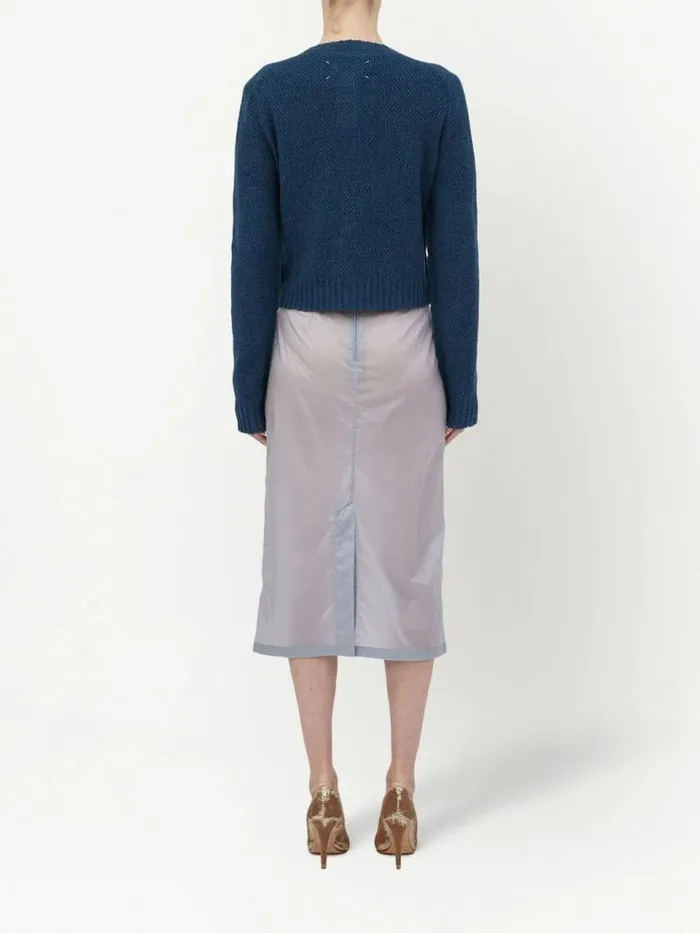 Henrik Vibskov Boutique Cropped Crewneck Cardigan 8211 Blue Women Knitwear