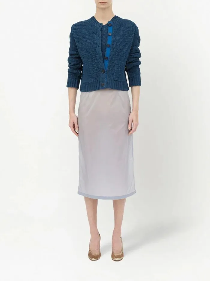 Henrik Vibskov Boutique Cropped Crewneck Cardigan 8211 Blue Women Knitwear