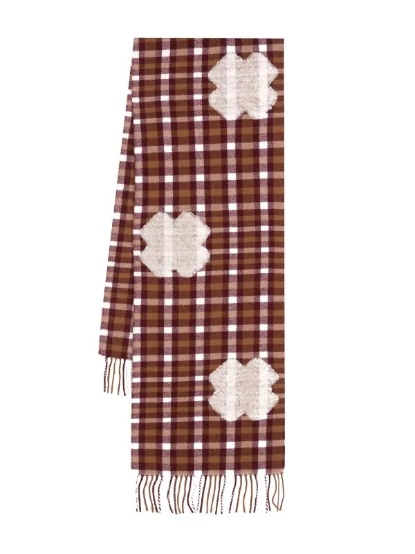 Henrik Vibskov Boutique Cross Wool Scarf 8211 Rust Grid Cross Men Scarves