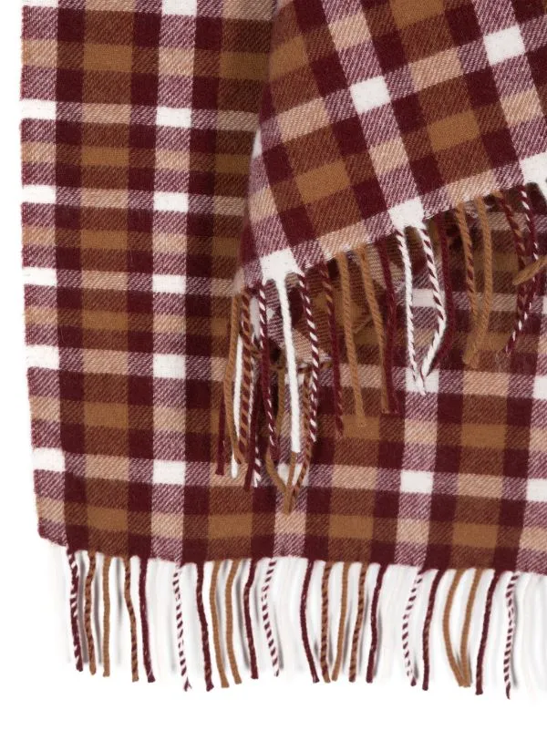 Henrik Vibskov Boutique Cross Wool Scarf 8211 Rust Grid Cross Men Scarves