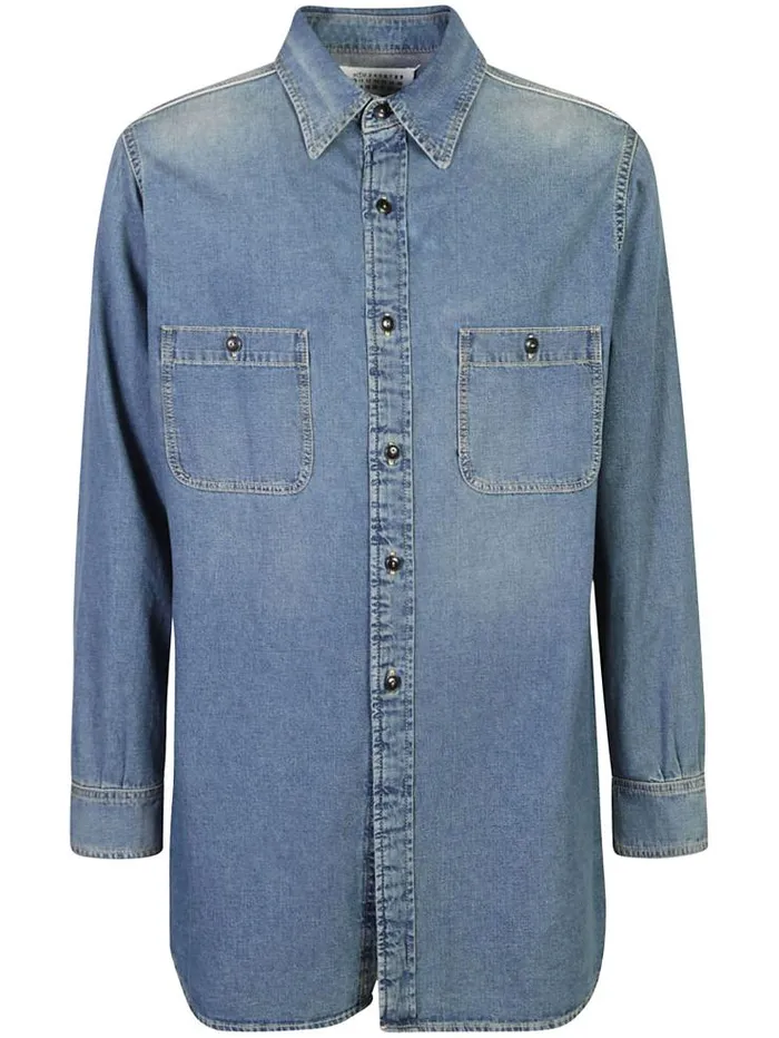 Henrik Vibskov Boutique Denim Longsleeved Shirt 8211 Medium Blue Men Shirts
