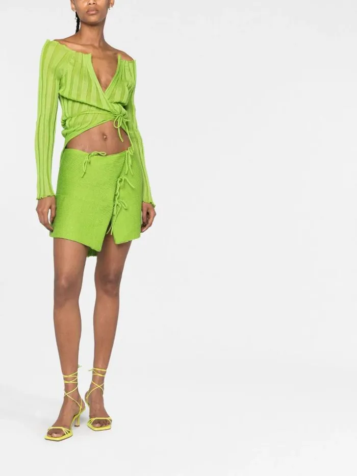 Henrik Vibskov Boutique Emma Flared Mini Skirt 8211 Apple Green Women Skirts and Shorts