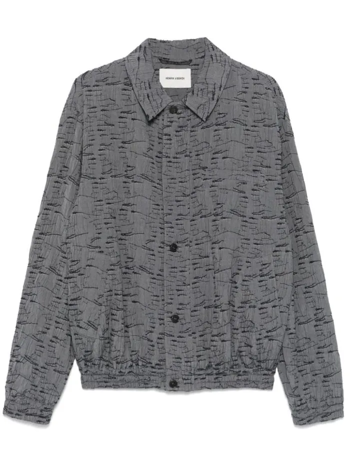 Henrik Vibskov Boutique Five Bomber 8211 Grey Outline Fingers Men Jackets and Coats Henrik Vibskov Boutique Five Bomber 8211 Grey Outline Fingers Men Jackets and Coats