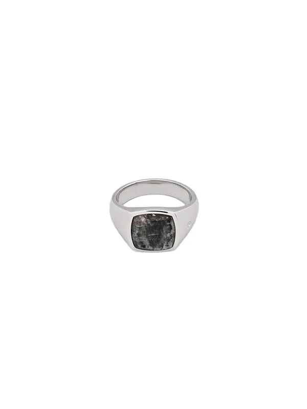 Henrik Vibskov Boutique Kay Ring Larvikite 8211 Silver Men Rings