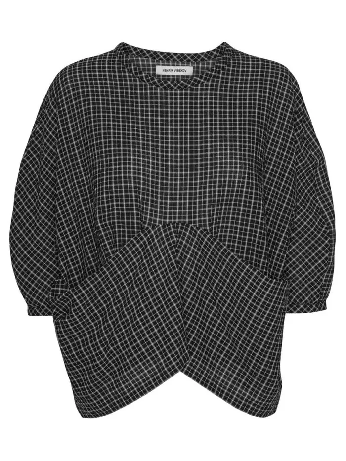 Henrik Vibskov Boutique Limp Blouse 8211 Black White Checks Women Tops
