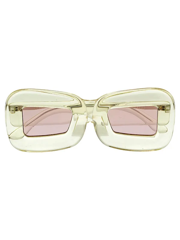 Henrik Vibskov Boutique Marla Sunglasses 8211 Transparent Yellow Pink Men Sunglasses
