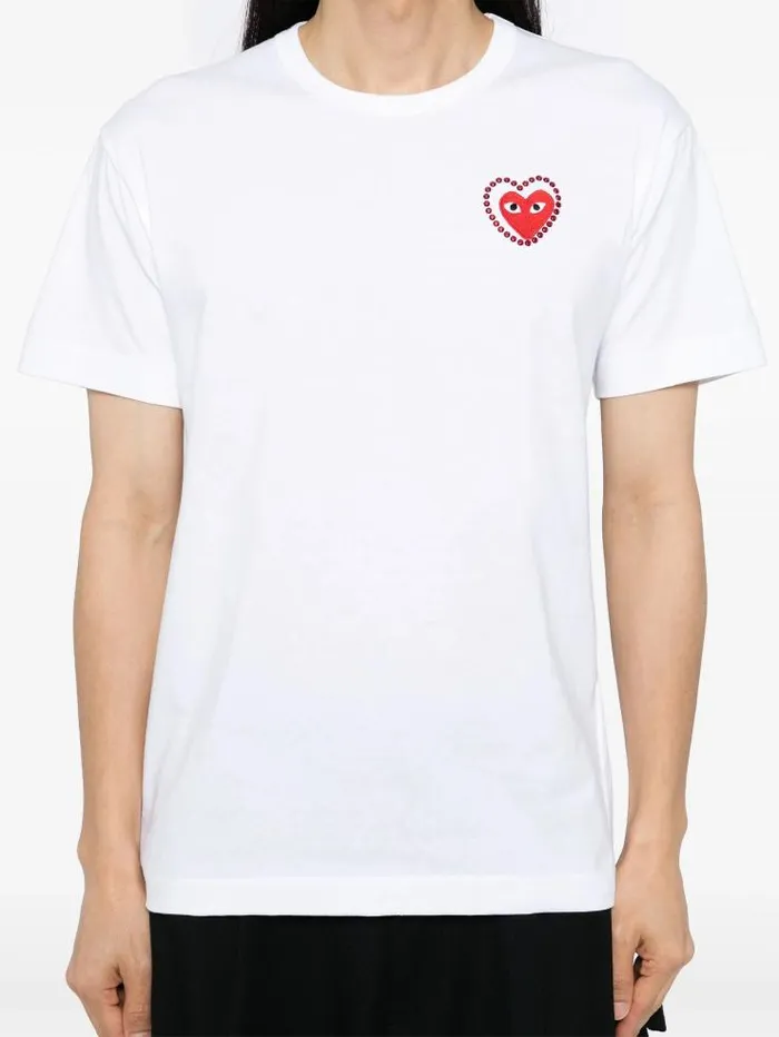 Henrik Vibskov Boutique Metalstone Red Heart TShirt 8211 White Men Tops