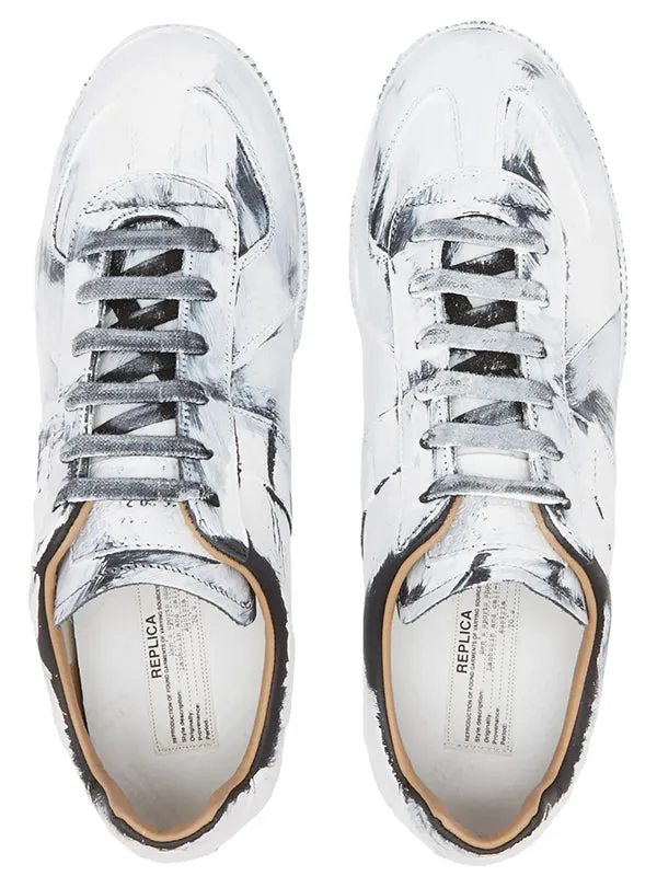 Henrik Vibskov Boutique Replica Low Top Sneakers 8211 BlackGlossy White Women Sneakers