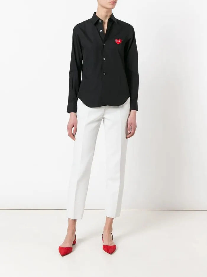 Henrik Vibskov Boutique Women039s Shirt Red Heart 8211 Black Women Tops