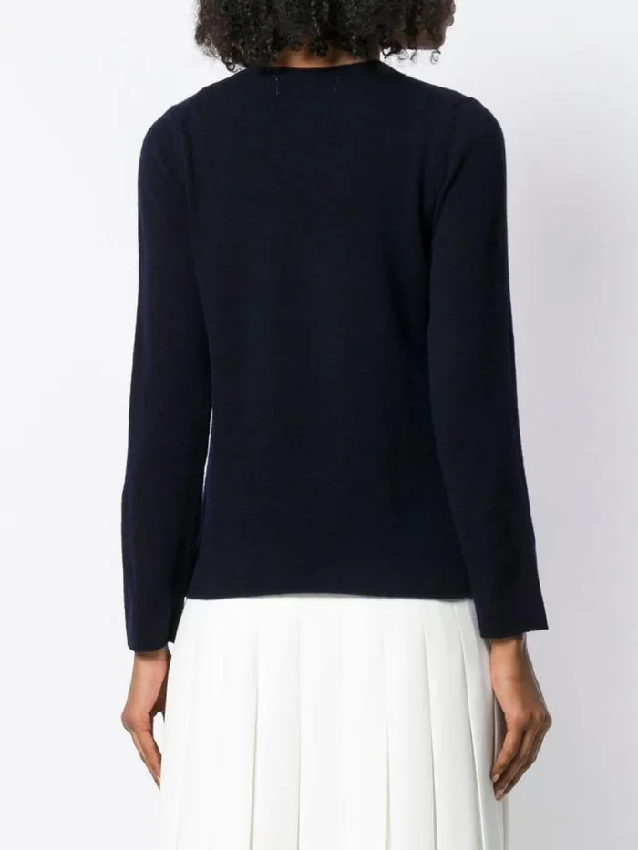 Henrik Vibskov Boutique Womens Crewneck Pullover Red Heart 8211 Navy Women Knitwear