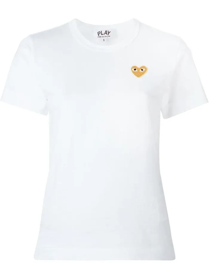 Henrik Vibskov Boutique Womens Short Sleeve Tee Gold Heart 8211 White Women Tops