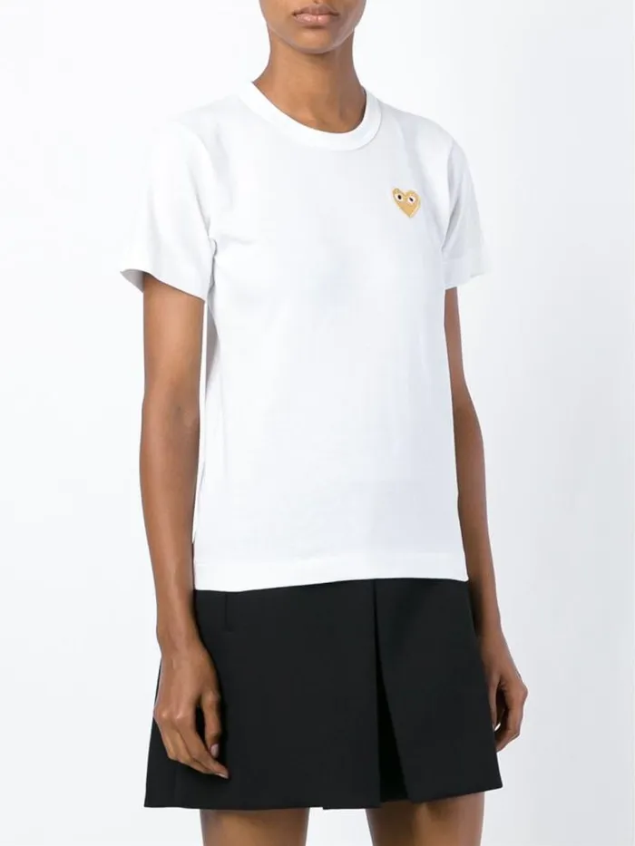 Henrik Vibskov Boutique Womens Short Sleeve Tee Gold Heart 8211 White Women Tops