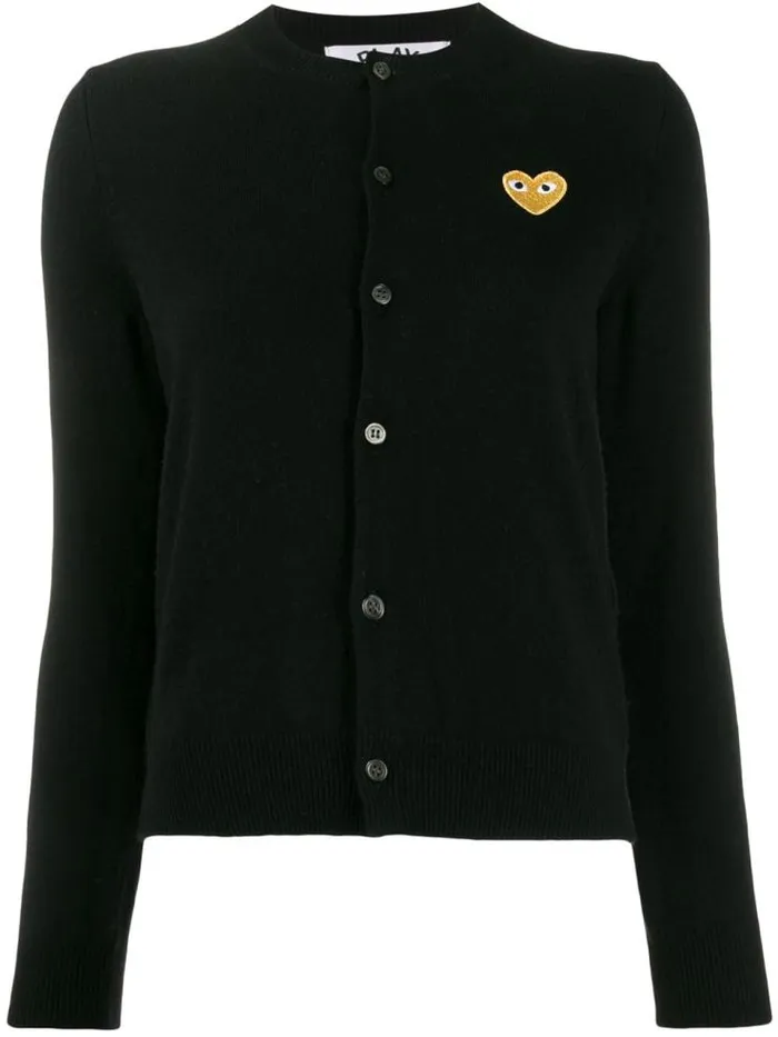 Henrik Vibskov Boutique Womens Wool Cardigan Gold Heart 8211 Black Women Knitwear