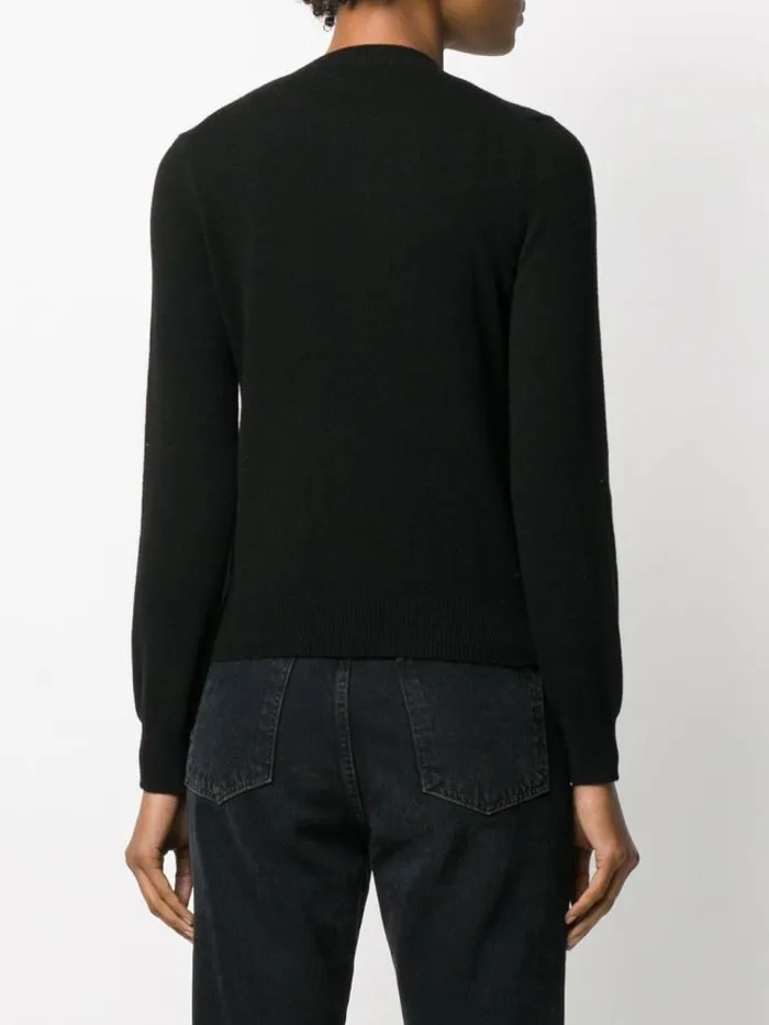 Henrik Vibskov Boutique Womens Wool Cardigan Gold Heart 8211 Black Women Knitwear
