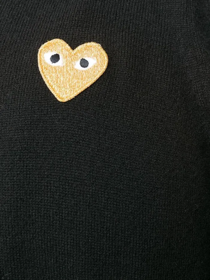 Henrik Vibskov Boutique Womens Wool Cardigan Gold Heart 8211 Black Women Knitwear
