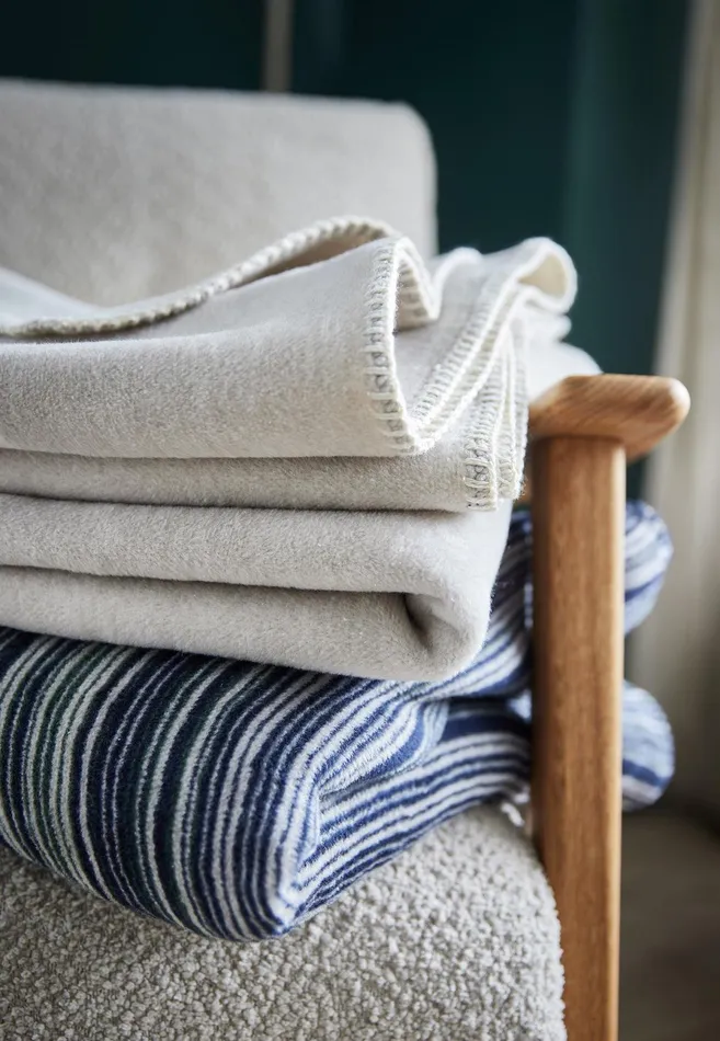 Home Accessories Living FYNCHHATTON Komber039s Residential Blanket With Stripes Midnight Blue Stripe