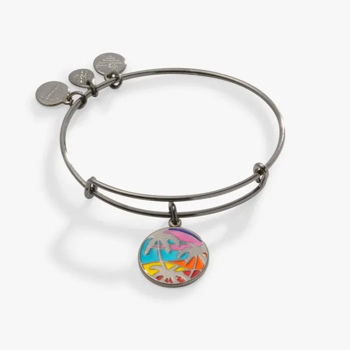 Iconic Women Alex And Ani Caribbean Palm Tree Charm Bangle Bracelet Midnight Silver Iconic Women Alex And Ani Caribbean Palm Tree Charm Bangle Bracelet Midnight Silver