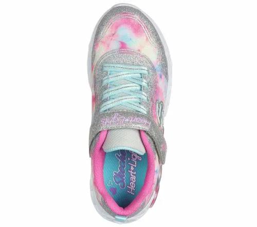 Infinite Heart Lights 8211 Color Lovin Silver Multi Kids SKECHERS Kids UK Sizes 9525