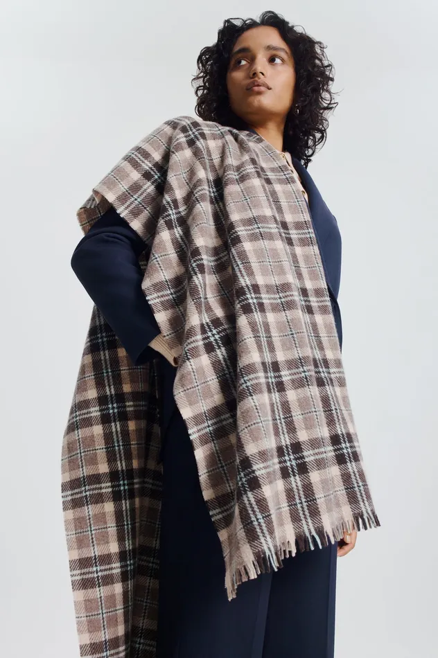 ITALIAN PLAID SCARF GREY Women Scarves Scanlan Theodore ITALIAN PLAID SCARF GREY Women Scarves Scanlan Theodore