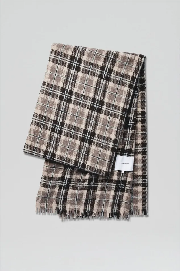 ITALIAN PLAID SCARF GREY Women Scarves Scanlan Theodore ITALIAN PLAID SCARF GREY Women Scarves Scanlan Theodore