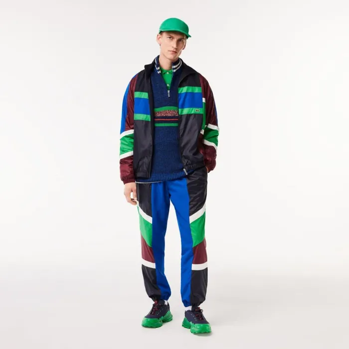 Jackets and Coats Men Lacoste Men039s Colorblock Track Jacket Navy Blue White Kg2