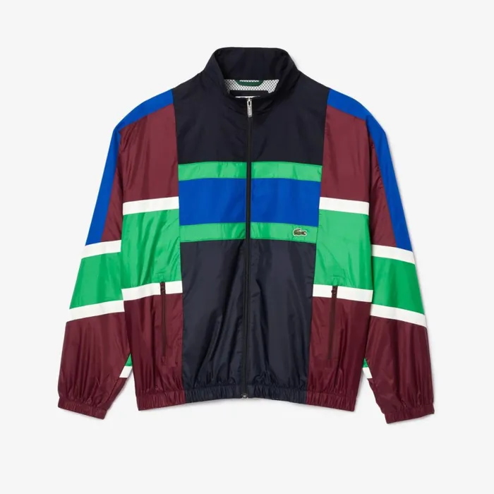 Jackets and Coats Men Lacoste Men039s Colorblock Track Jacket Navy Blue White Kg2