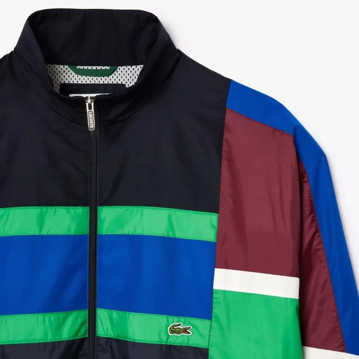 Jackets and Coats Men Lacoste Men039s Colorblock Track Jacket Navy Blue White Kg2