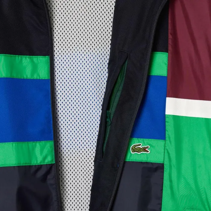 Jackets and Coats Men Lacoste Men039s Colorblock Track Jacket Navy Blue White Kg2
