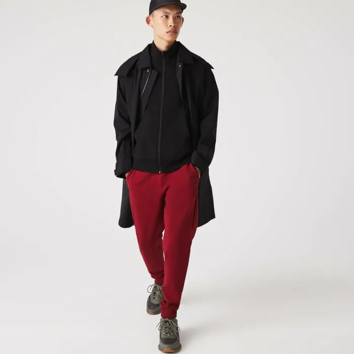 Jackets and Coats Men Lacoste Mens Detachable Hood KneeLength WaterResistant Parka Black 031