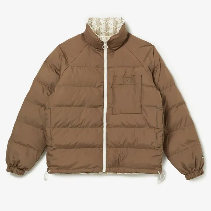 Jackets and Coats MenWomen Lacoste Unisex WaterRepellent Jacket White Beige 7dx
