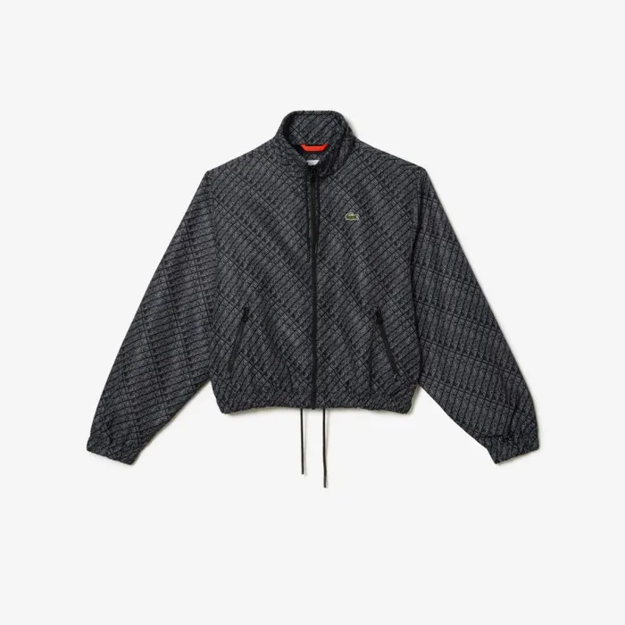 Jackets and Coats Women Lacoste Women039s HighNeck Zip Front Monogram Print Jacket Black 031 Jackets and Coats Women Lacoste Women039s HighNeck Zip Front Monogram Print Jacket Black 031