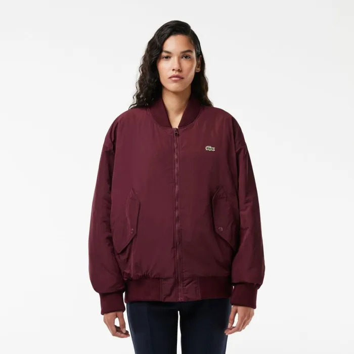 Jackets and Coats Women Lacoste Women039s Oversized Ribbed Cuff Bomber Jacket Bordeaux Ixz Jackets and Coats Women Lacoste Women039s Oversized Ribbed Cuff Bomber Jacket Bordeaux Ixz