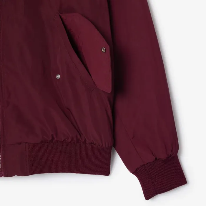 Jackets and Coats Women Lacoste Women039s Oversized Ribbed Cuff Bomber Jacket Bordeaux Ixz