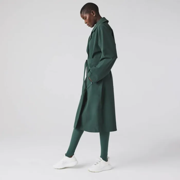 Jackets and Coats Women Lacoste Women039s Oversized Trench Coat Green R89