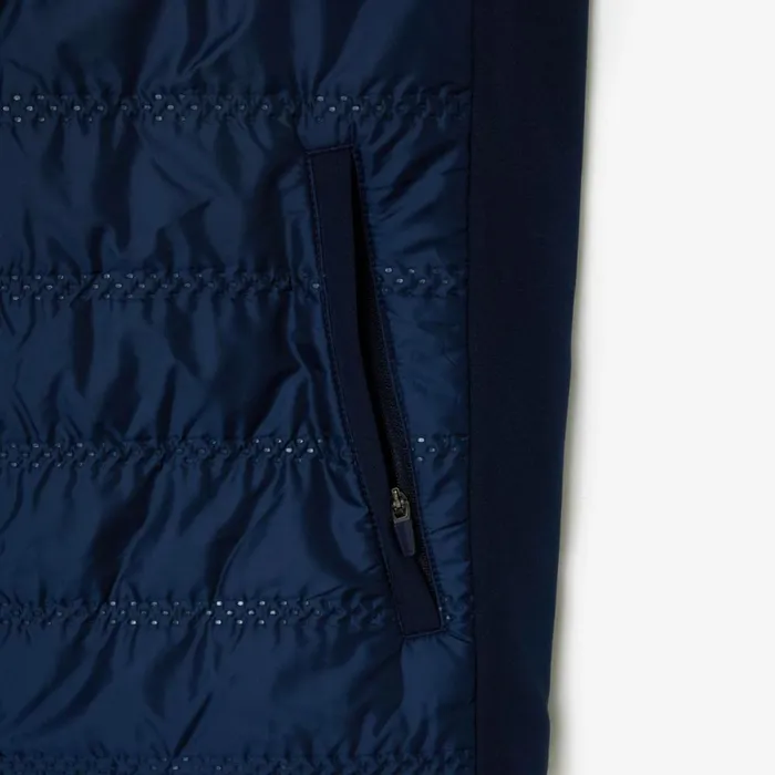 Jackets and Coats Women Lacoste Womens Reversible Golf Vest Navy Blue Bordeaux R1i