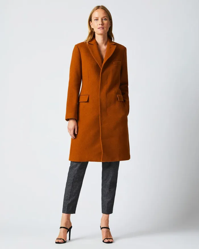 Jackets and Outerwear Women Billy Reid Peak Lapel Crombie Gingerbread