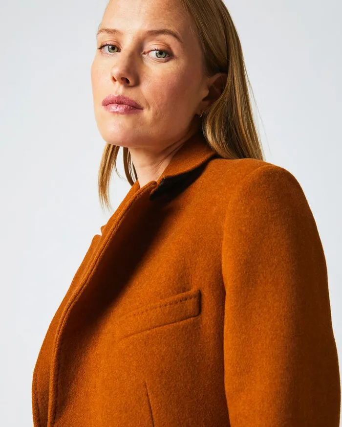 Jackets and Outerwear Women Billy Reid Peak Lapel Crombie Gingerbread