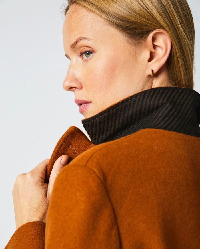 Jackets and Outerwear Women Billy Reid Peak Lapel Crombie Gingerbread