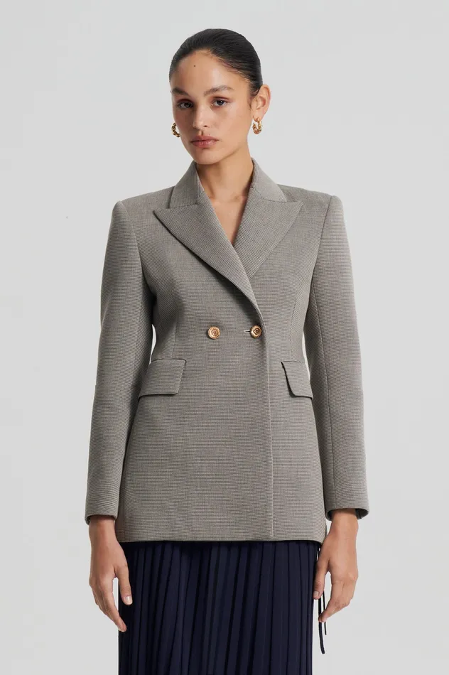 Jackets TAILORED TWO BUTTON JACKET ECRUBLACK Scanlan Theodore Women Jackets TAILORED TWO BUTTON JACKET ECRUBLACK Scanlan Theodore Women
